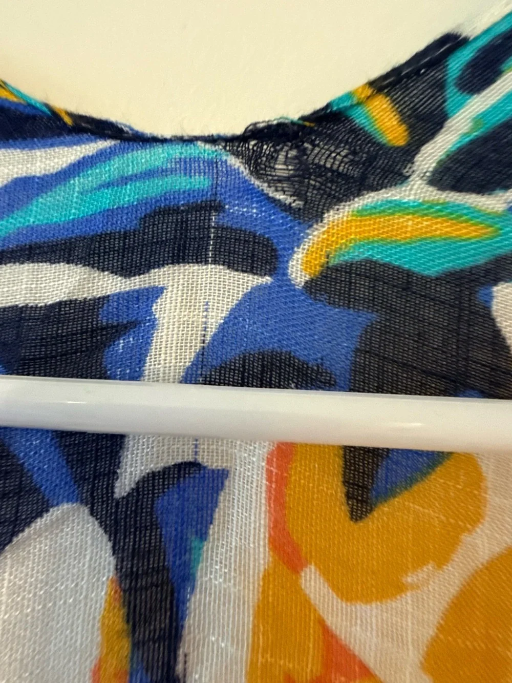 Tropical Pineapple Print Kimono Cover-Up - Blue & Yellow